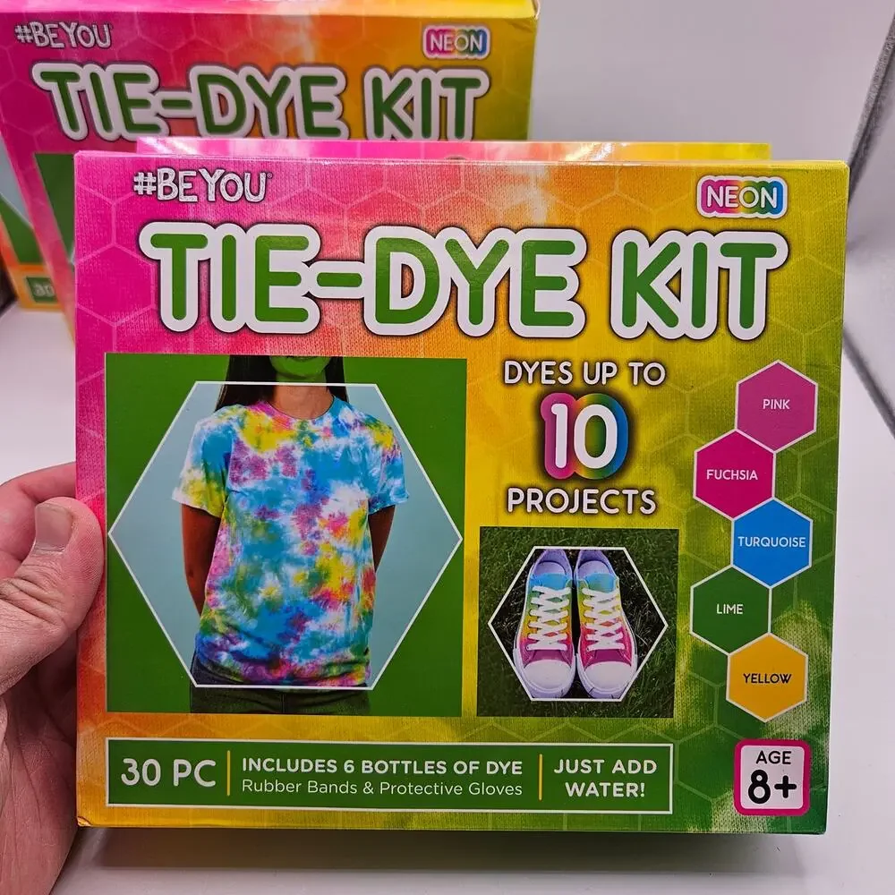 LOT OF 5 - 30 PIECES RAINBOW TIE DYE TSHIRT PROJECTS AGE 8+ NIB TOTAL 50 PROJECT